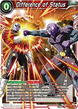 Difference of Status BT14-029 Dragon Ball Masters card, Release Event