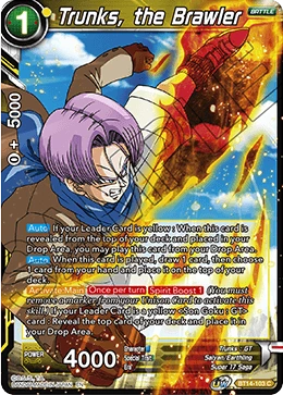 Trunks, the Brawler BT14-103 card
