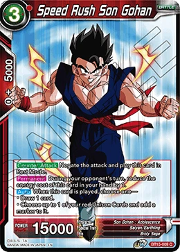 Speed Rush Son Gohan BT15-009 card