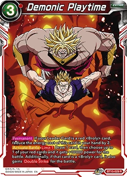 Demonic Playtime BT15-029 Dragon Ball Masters card, Prerelease