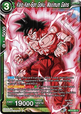 Kaio-Ken Son Goku, Maximum Gains BT15-067 card