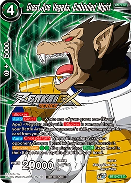 Great Ape Vegeta, Embodied Might BT15-073_PR