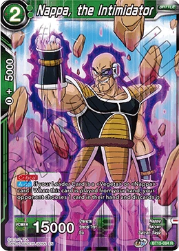 Nappa, the Intimidator BT15-084 Dragon Ball Masters card, Prerelease
