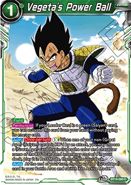 Vegeta's Power Ball BT15-090 card