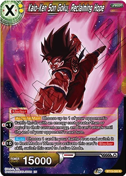 Kaio-Ken Son Goku, Reclaiming Hope BT15-093 card