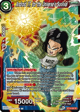 Android 17, for the Universe's Survival BT16-008 card