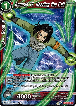 Android 17, Heeding the Call BT16-009 card