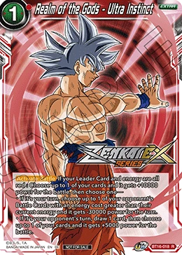 Realm of the Gods - Ultra Instinct BT16-018 Dragon Ball Masters card, Promo