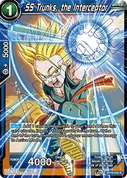 SS Trunks, the Interceptor BT16-032 Dragon Ball Masters card, Prerelease