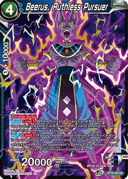 Beerus, Ruthless Pursuer BT16-036 card