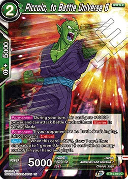 Piccolo, to Battle Universe 6 BT16-054 card