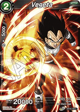 Vegeta BT16-106 card