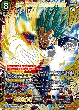 SSB Vegeta, Unbridled Power BT16-147_PR card