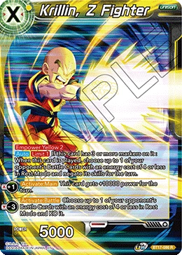 Krillin, Z Fighter BT17-086 card