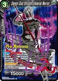 Demon God Shroom, Imperial Warrior BT17-123 Dragon Ball Masters card, Promo