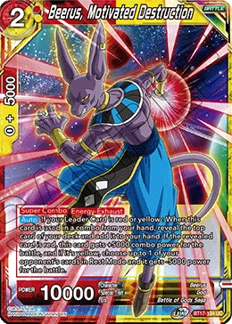 Beerus, Motivated Destruction BT17-134 card