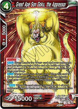 Great Ape Son Goku, the Aggressor BT18-008 card