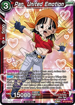 Pan, United Emotion BT18-009 Dragon Ball Masters card, Promo