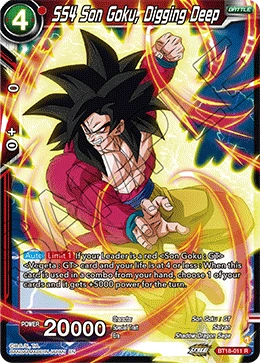 SS4 Son Goku, Digging Deep BT18-011 card