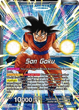 Son Goku BT18-030 Dragon Ball Masters card, Prerelease