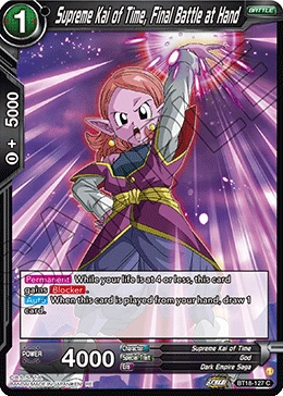 Supreme Kai of Time, Final Battle at Hand BT18-127 Dragon Ball Masters card, Promo