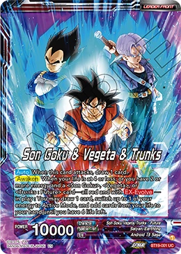 Son Goku & Vegeta & Trunks BT19-001 card