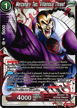 Mercenary Tao, Villainous Threat BT19-007 card