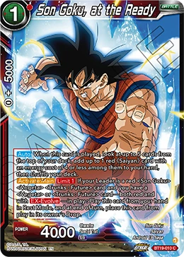 Son Goku, at the Ready BT19-010 Dragon Ball Masters card