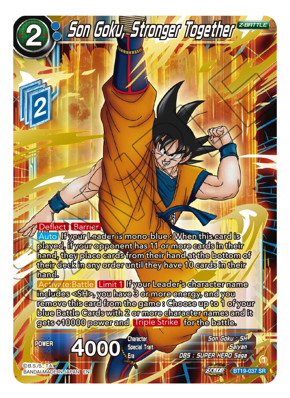Son Goku, Stronger Together BT19-037 card