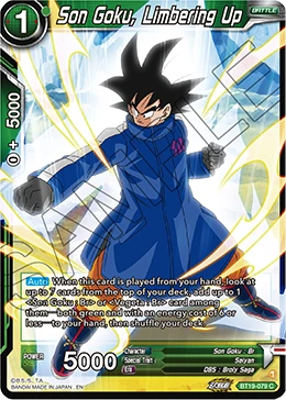 Son Goku, Limbering Up BT19-079 card