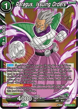 Paragus, Issuing Orders BT19-091 card