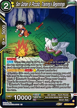 Son Gohan & Piccolo, Training's Beginnings BT19-108 card