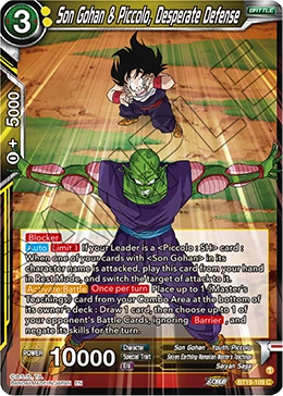 Son Gohan & Piccolo, Desperate Defense BT19-109 card