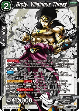 Broly, Villainous Threat BT19-139 card
