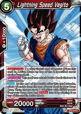 Lightning Speed Vegito BT2-013 card