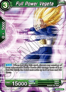 Full Power Vegeta BT2-076 card