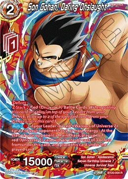 Son Gohan, Daring Onslaught BT20-004 Dragon Ball Masters card, Silver Foil