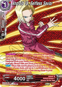 Android 18, Selfless Savior BT20-010_PR card