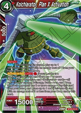 Koichiarator, Plan X Activation BT20-012 card