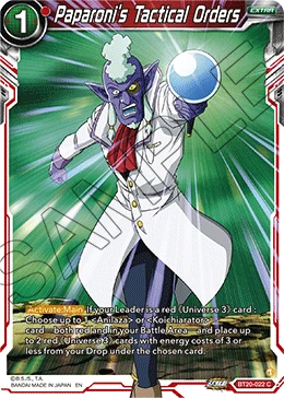 Paparoni's Tactical Orders BT20-022 card