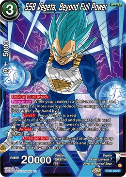 SSB Vegeta, Beyond Full Power BT20-032 card