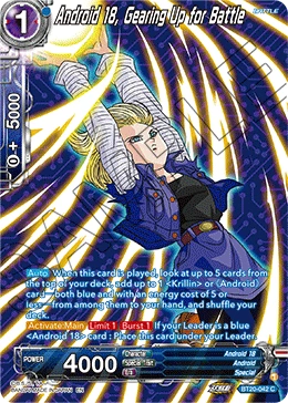 Android 18, Gearing Up for Battle BT20-042_PR card