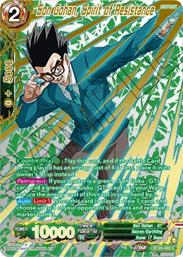 Son Gohan, Spirit of Resistance BT20-065 Dragon Ball Masters card, Promo 2