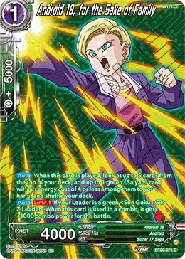 Android 18, for the Sake of Family BT20-071_PR card