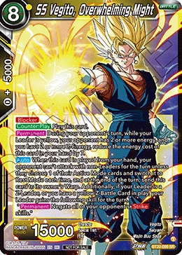 SS Vegito, Overwhelming Might BT20-099 Dragon Ball Masters card, Promo