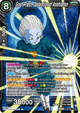 Great Priest, Declaration of Annihilation BT20-120 card