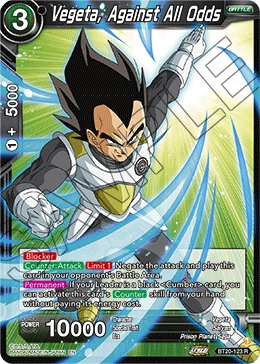 Vegeta, Against All Odds BT20-123 card