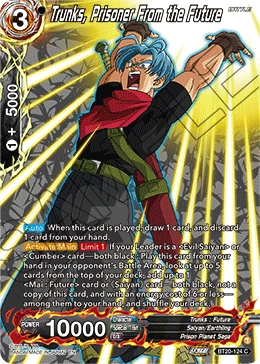 Trunks, Prisoner From the Future BT20-124 Dragon Ball Masters card, Silver Foil