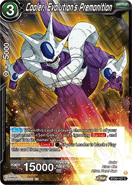 Cooler, Evolution's Premonition BT20-127 Dragon Ball Masters card