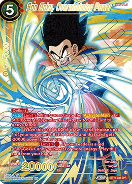 Son Goku, Overwhelming Power BT21-008 Dragon Ball Masters card